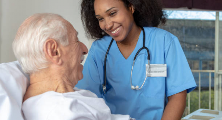 Nurse with patient